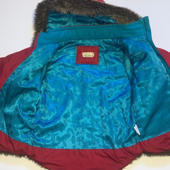 Inuk Red Vintage Inuit Parka with Faux Fur Trim - Children’s Size 6 - Picture 4 of 14